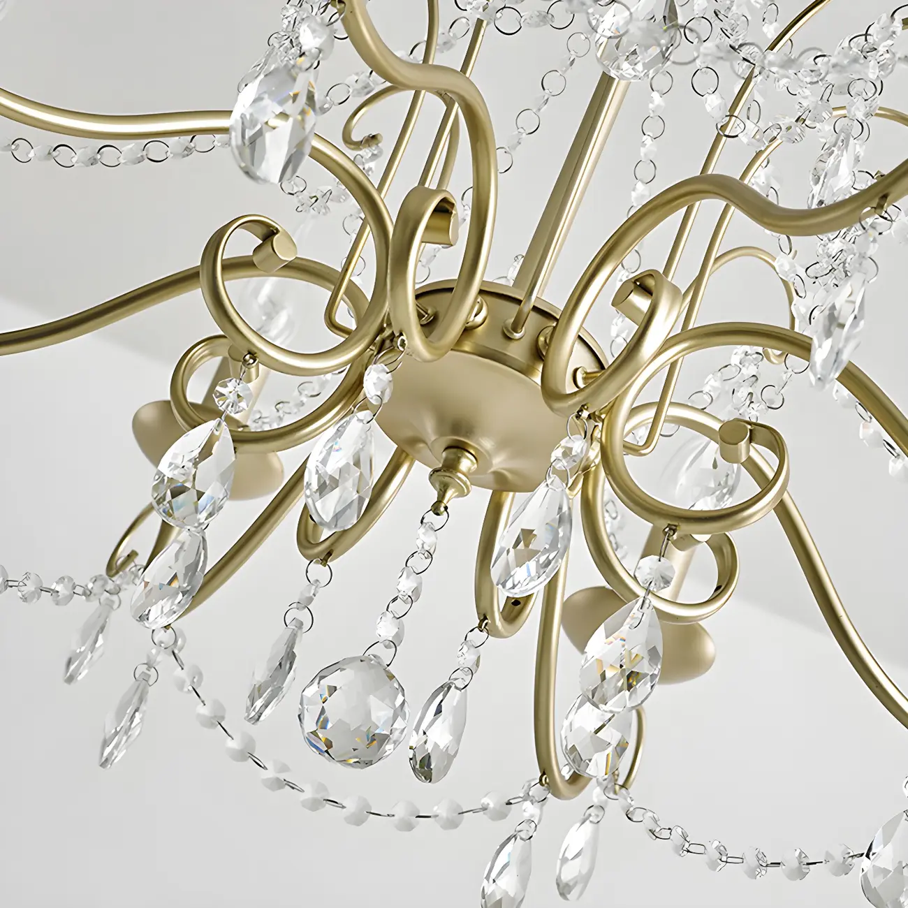 Gold Crystal Metal Elegant Classic Chandelier Light | homeyfad