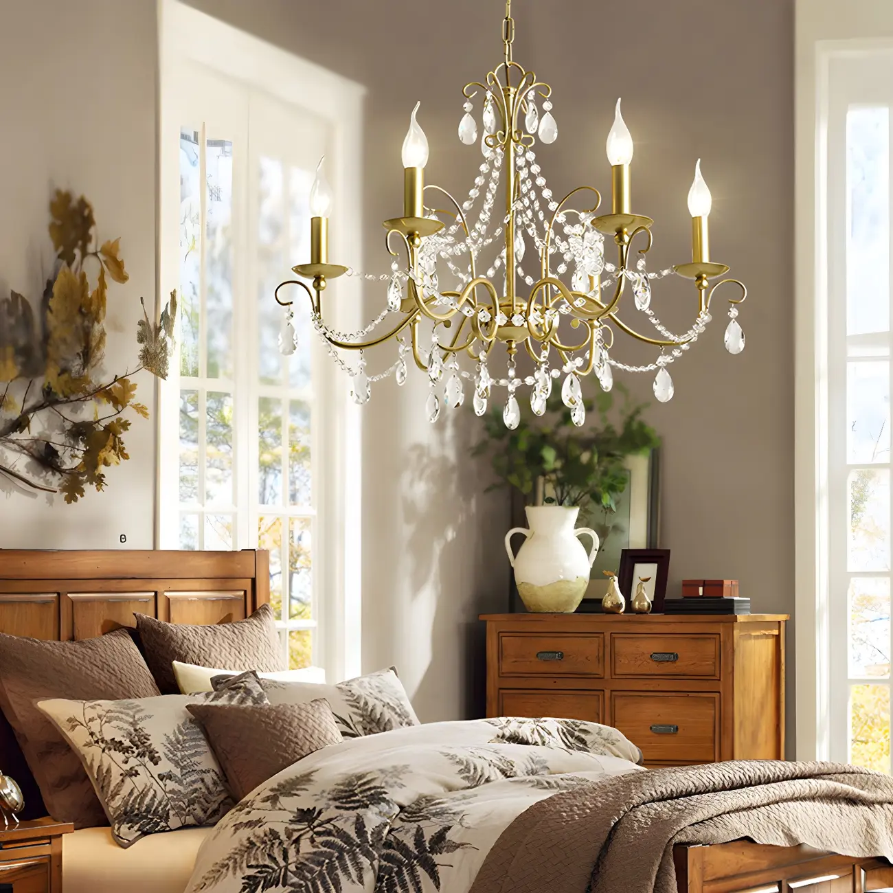 Gold Crystal Metal Elegant Classic Chandelier Light | homeyfad