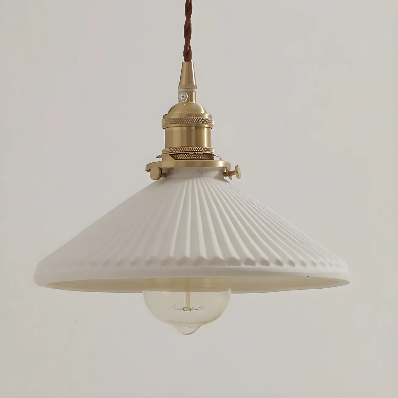 Vintage Brown Wood Retractable Swing Arm Wall Light Image - 8