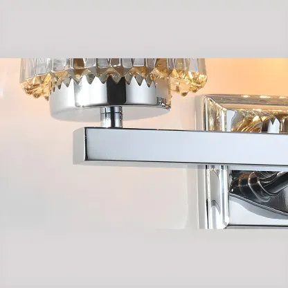 3-Light Chrome LED Vanity Light Prismatic Glass for Bathroom