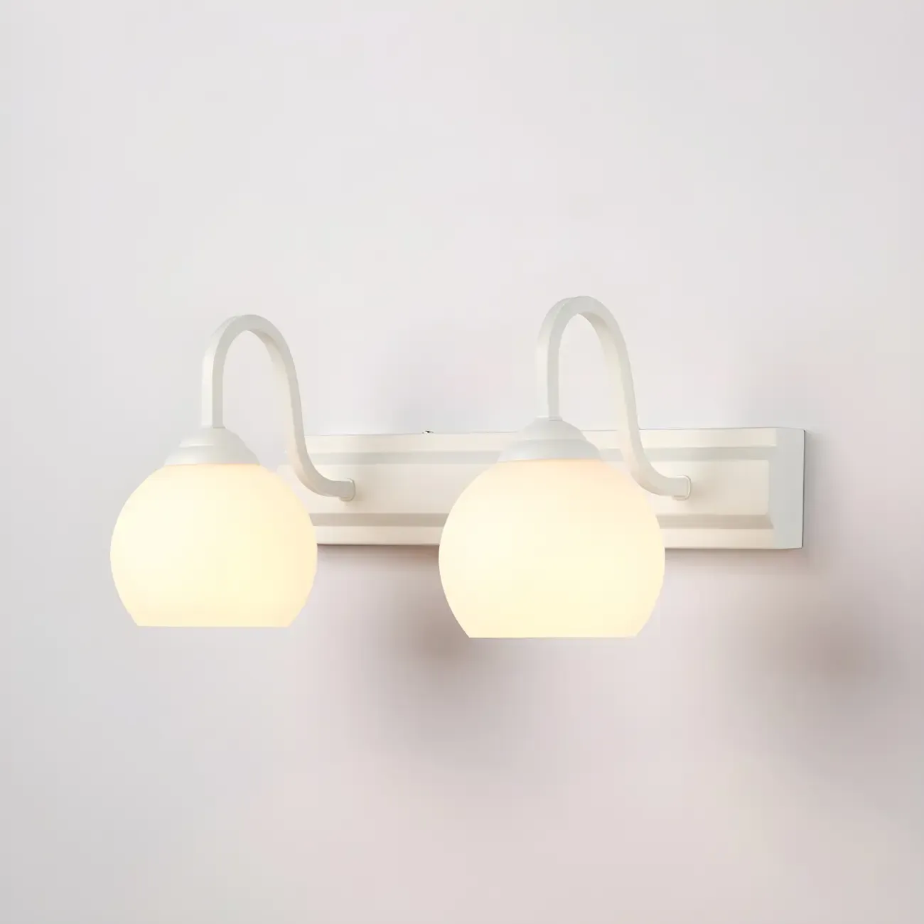 Vintage Globe Milk Glass Vanity Light for Bathroom Image - 6