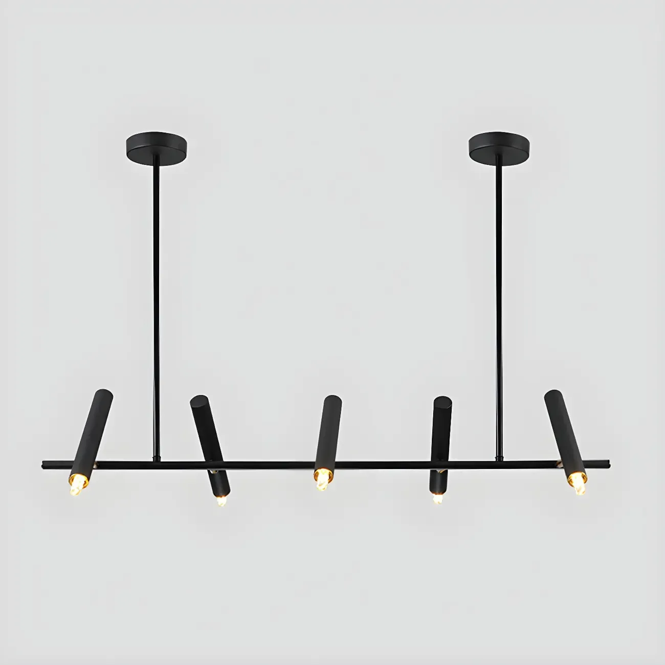 Modern Black 5/7-Light Linear Island Chandelier Light Image - 3