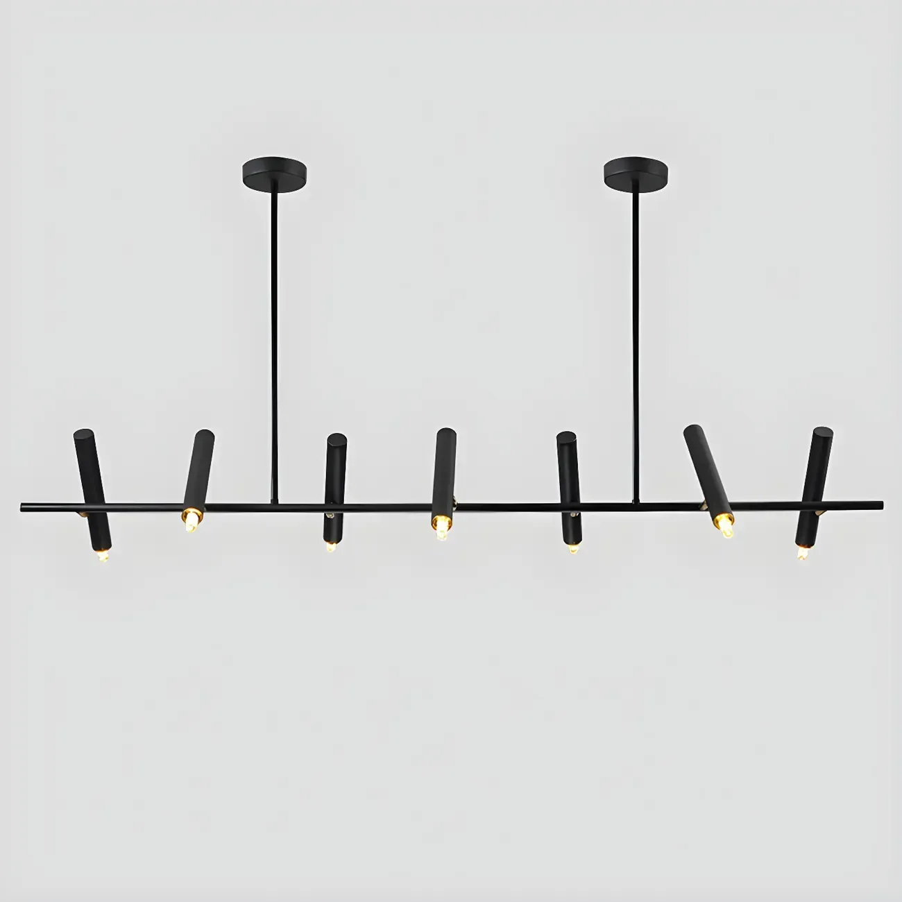 Modern Black 5/7-Light Linear Island Chandelier Light Image - 4