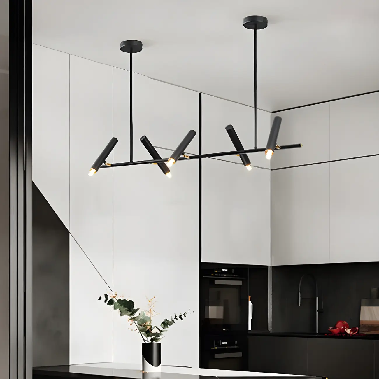 Modern Black 5/7-Light Linear Island Chandelier Light Image - 5 | homeyfad