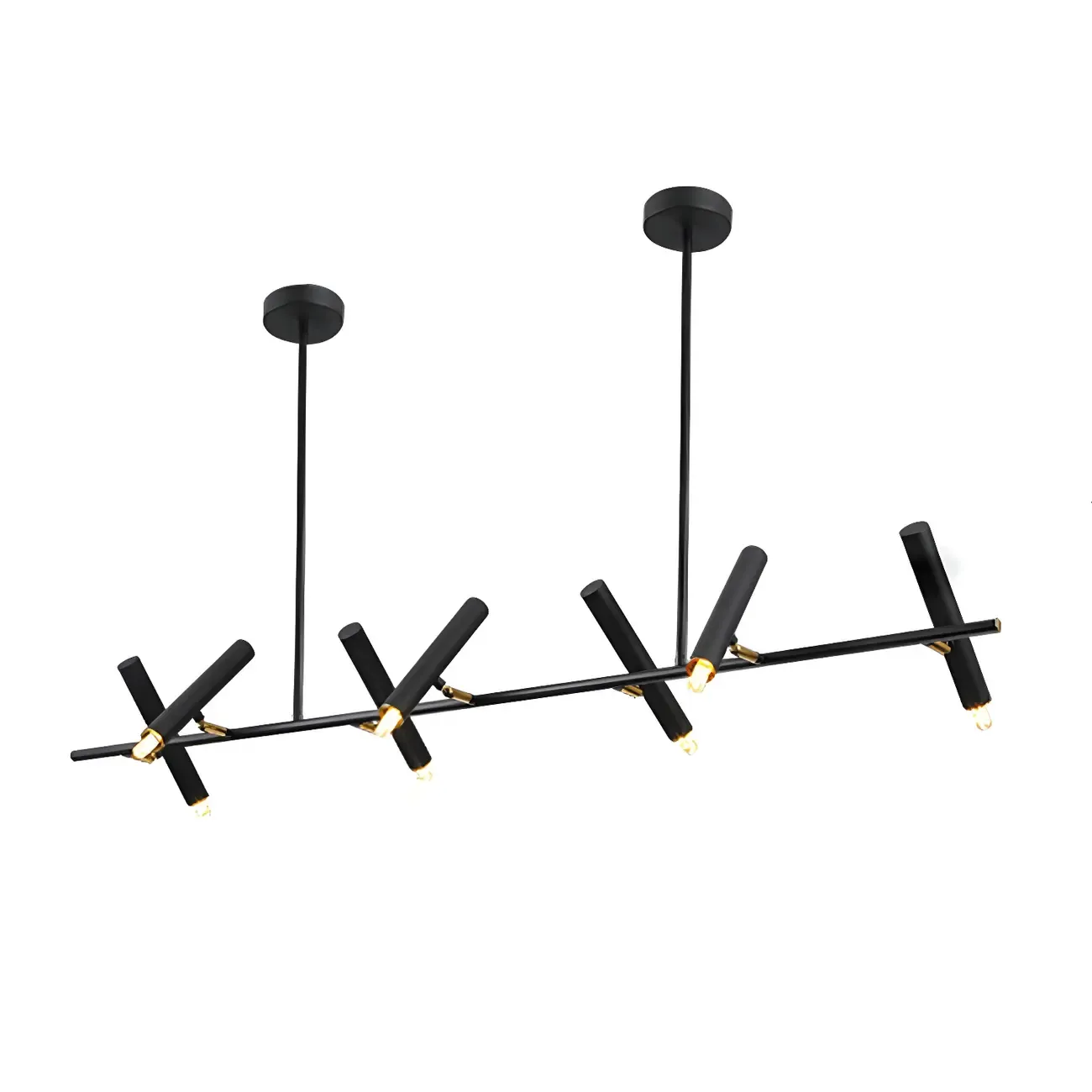 Modern Black 5/7-Light Linear Island Chandelier Light Image - 7