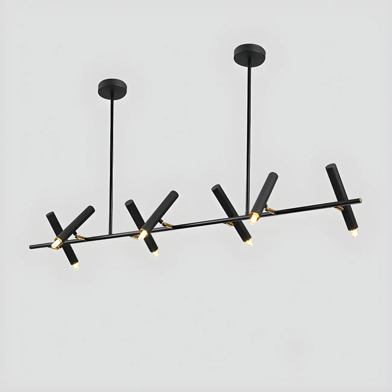 Modern Black 5/7-Light Linear Island Chandelier Light Image - 9