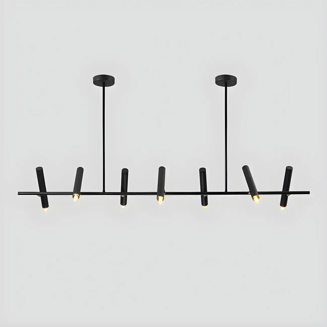Modern Black 5/7-Light Linear Island Chandelier Light Image - 10