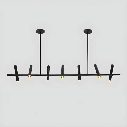 Modern Black 5/7-Light Linear Island Chandelier Light Image - 10