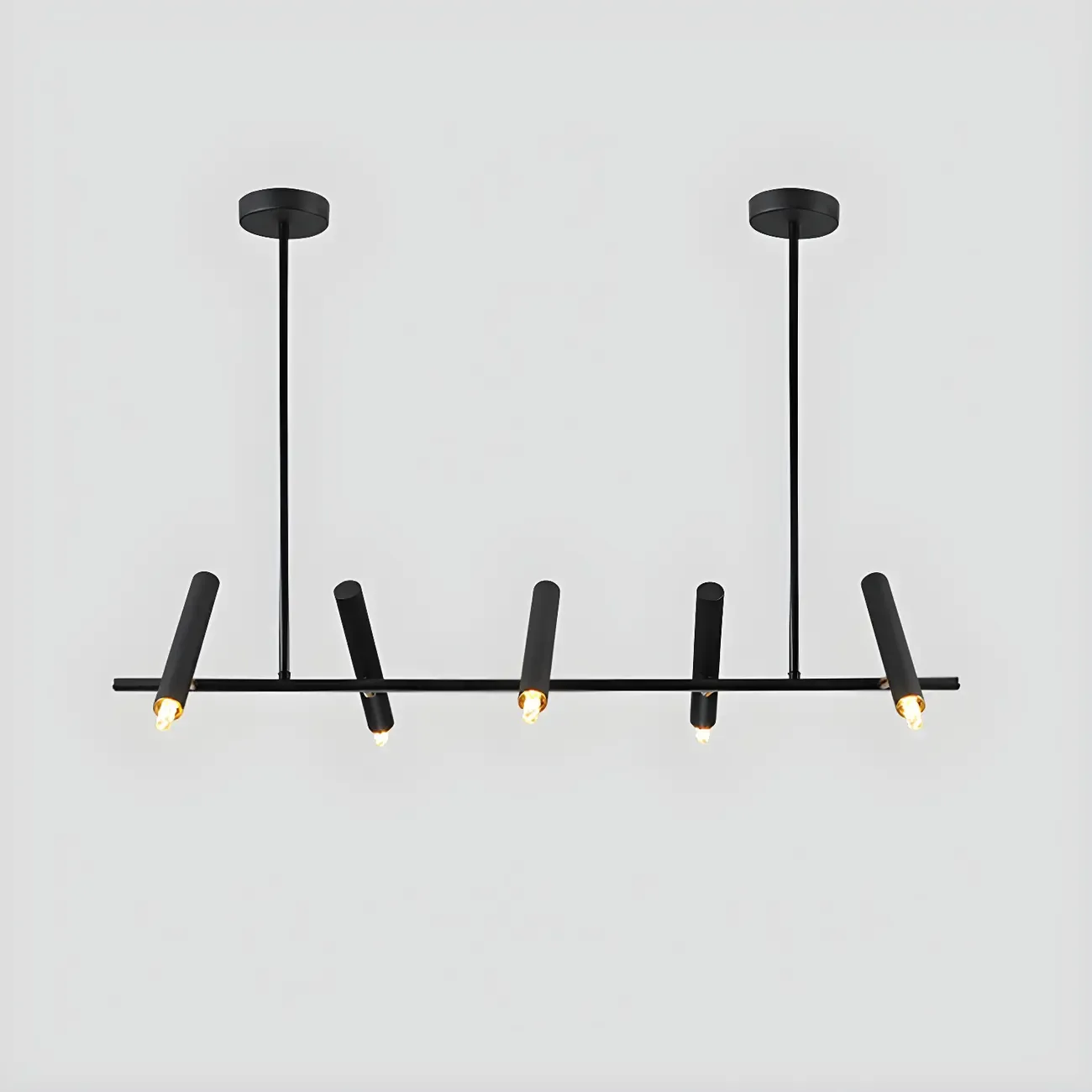 Modern Black 5/7-Light Linear Island Chandelier Light Image - 11