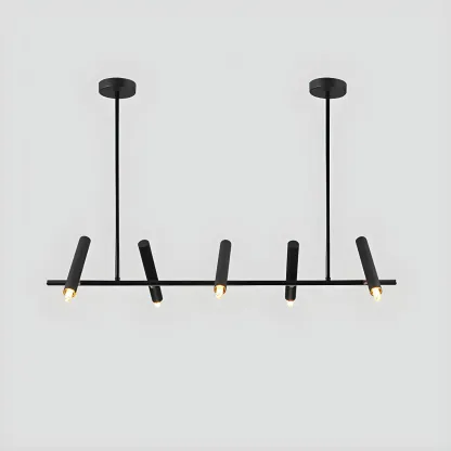 Modern Black 5/7-Light Linear Island Chandelier Light Image - 11