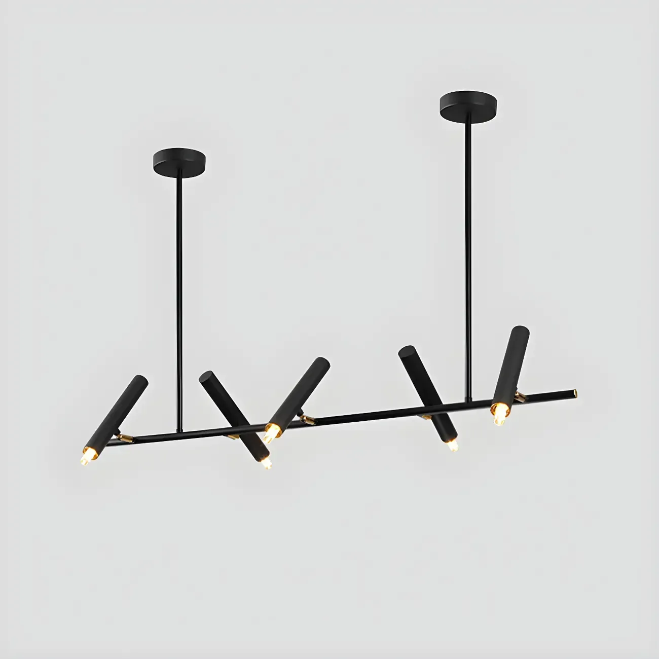 Modern Black 5/7-Light Linear Island Chandelier Light Image - 12