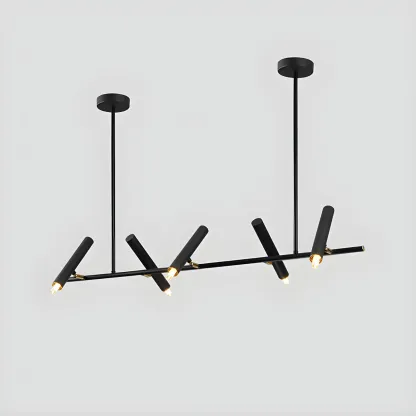 Modern Black 5/7-Light Linear Island Chandelier Light Image - 12