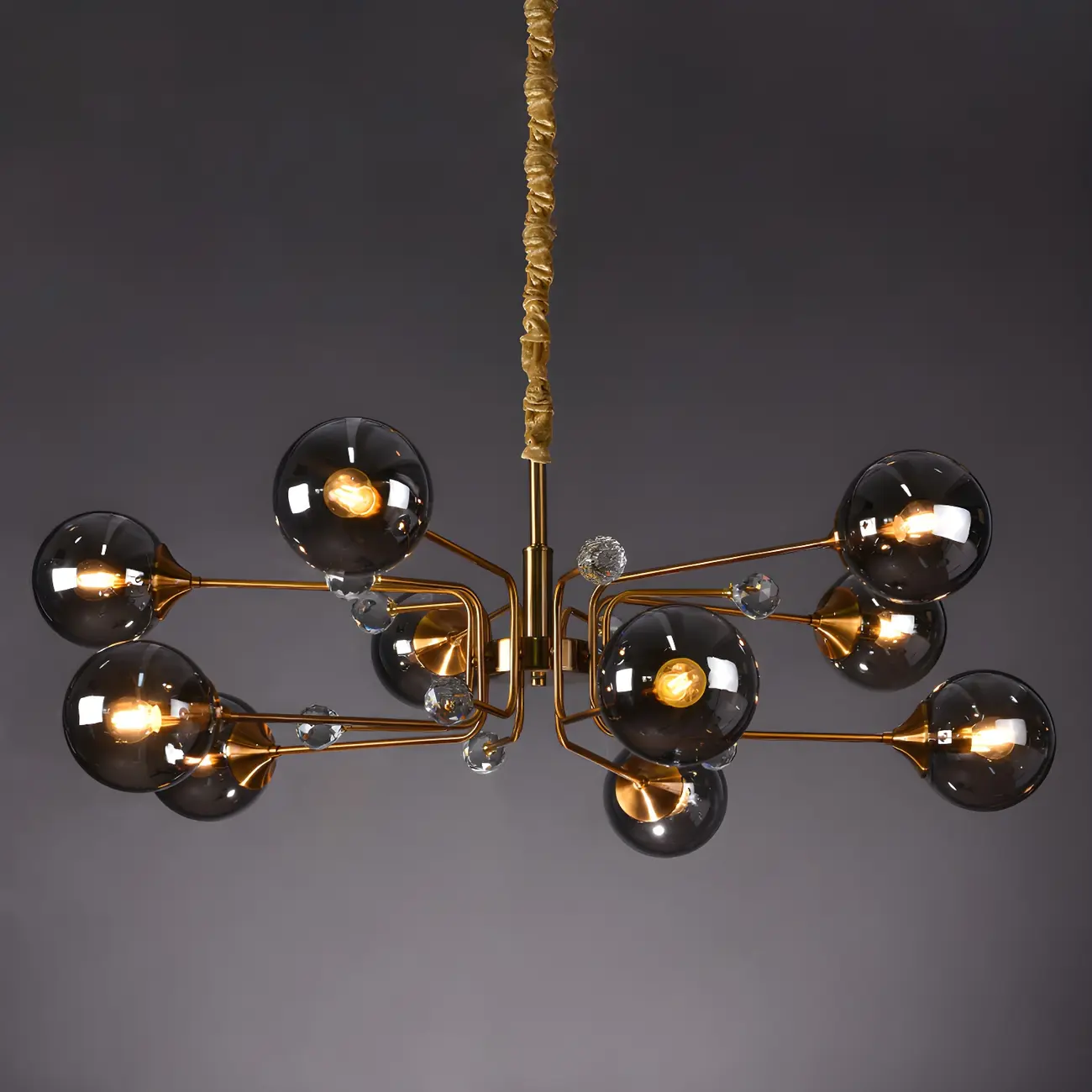 8-Light Mid-Century Modern Glass Globe Chandelier Image - 7 | homeyfad