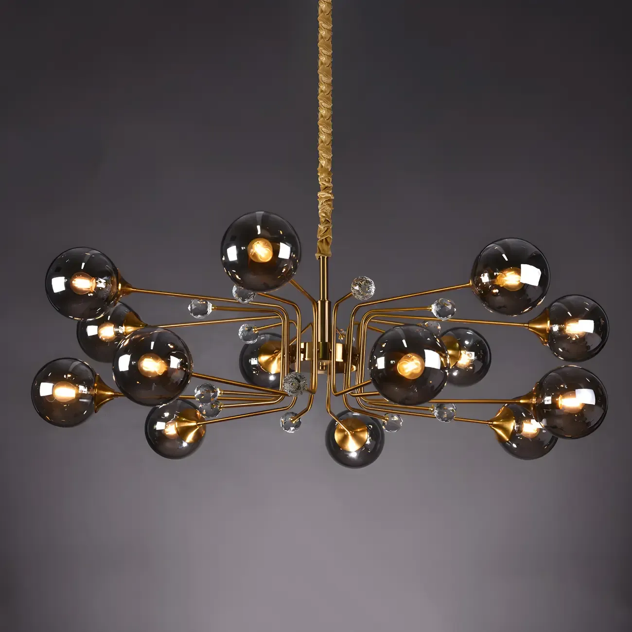8-Light Mid-Century Modern Glass Globe Chandelier Image - 8