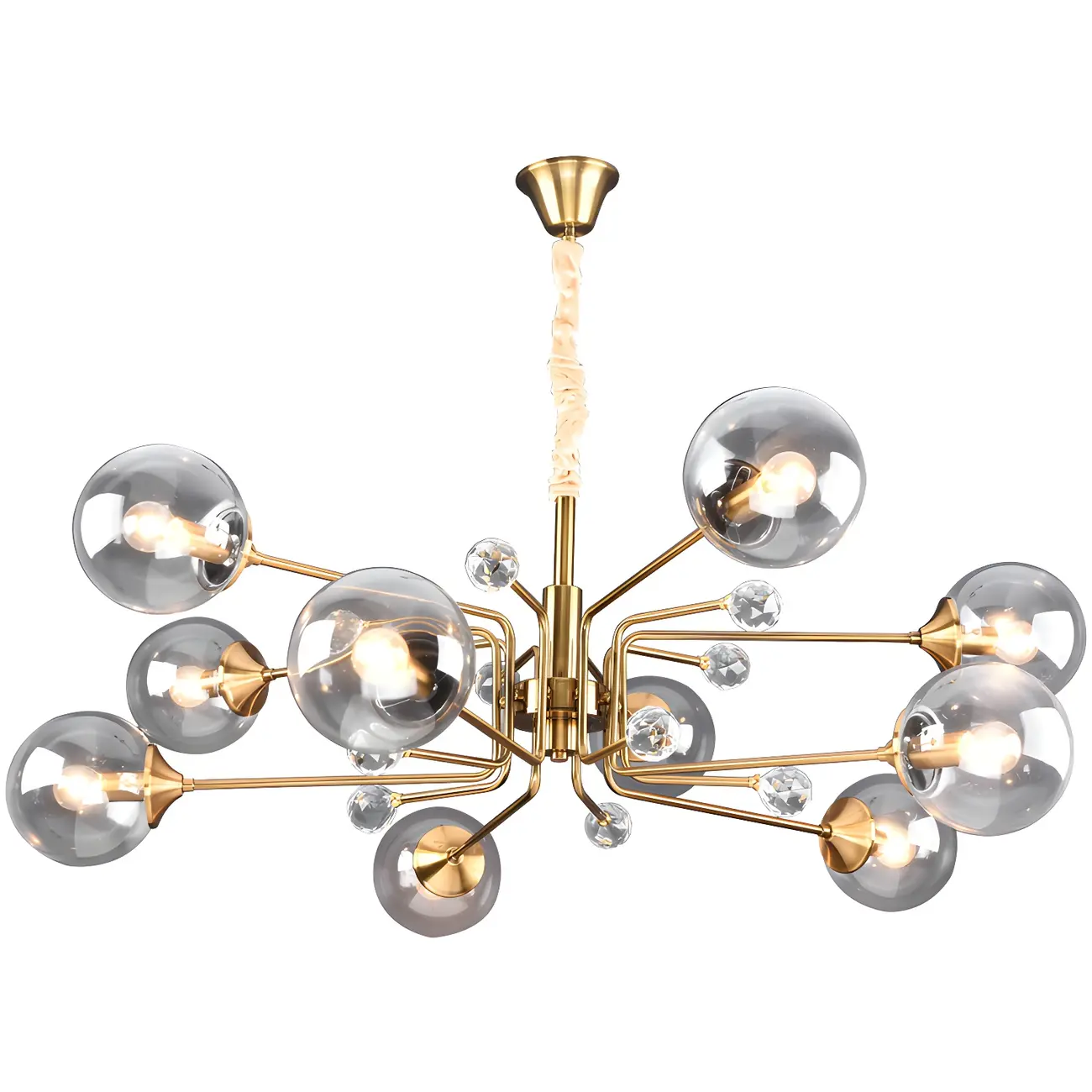 8-Light Mid-Century Modern Glass Globe Chandelier Image - 11 | homeyfad