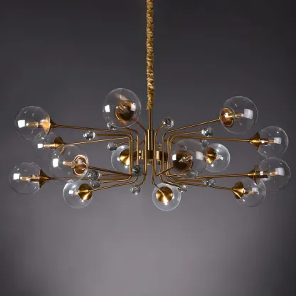 8-Light Mid-Century Modern Glass Globe Chandelier Image - 12
