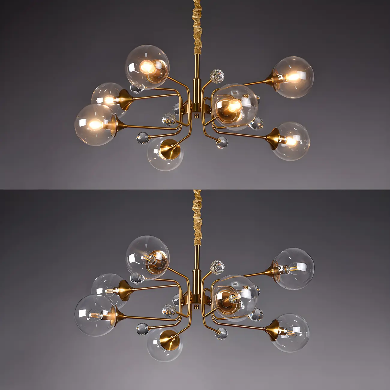 8-Light Mid-Century Modern Glass Globe Chandelier Image - 17 | homeyfad