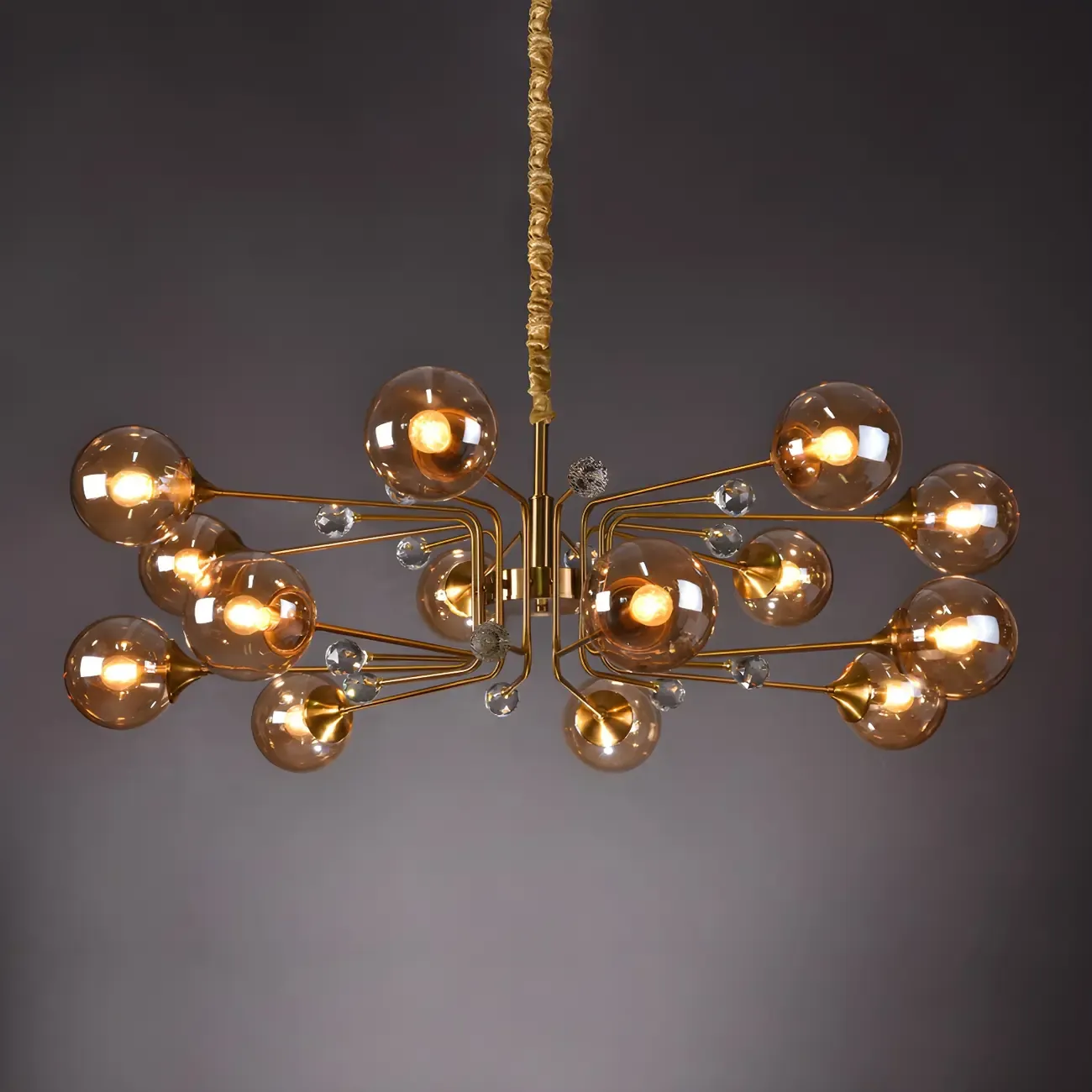 8-Light Mid-Century Modern Glass Globe Chandelier Image - 18