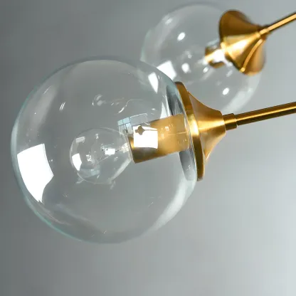 8-Light Mid-Century Modern Glass Globe Chandelier Image - 21