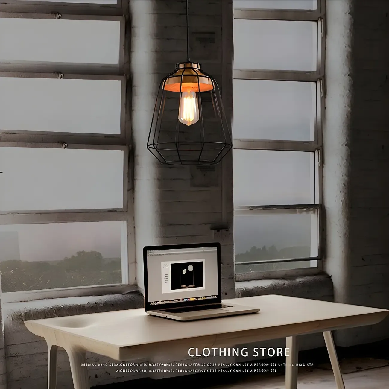 Industrial Black Caged Pendant Lamp for Kitchen Lighting