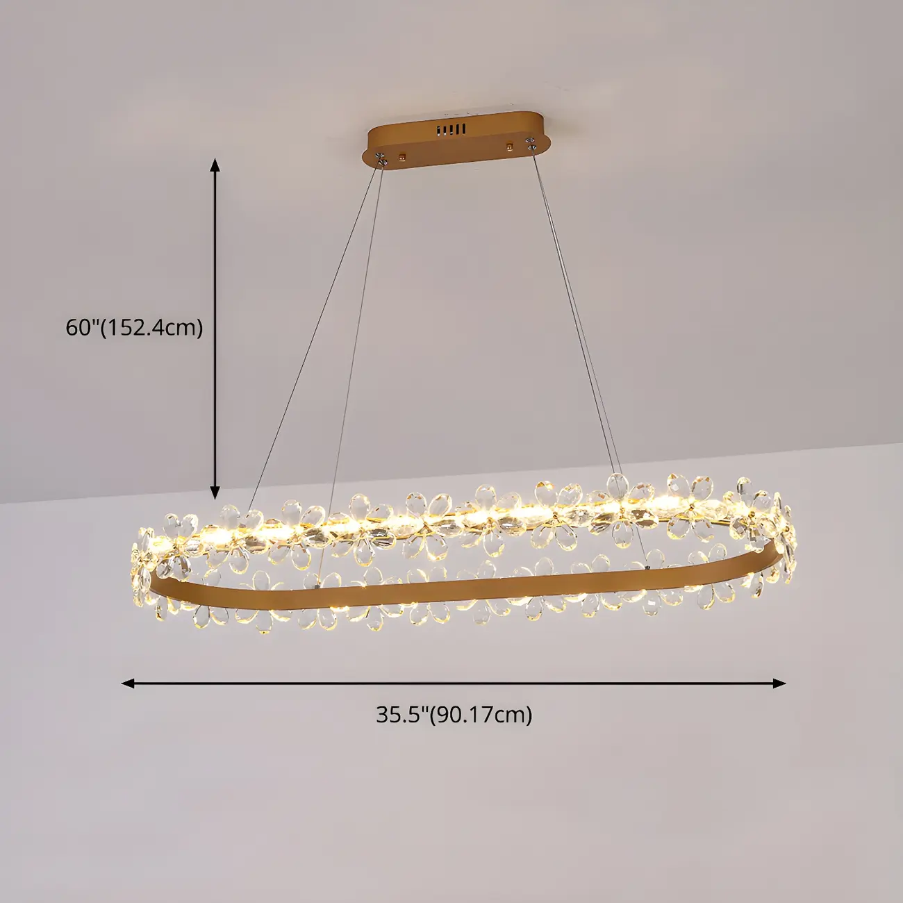 Exquisite Modern Crystal Flower Pendant Light Image - 6 | homeyfad