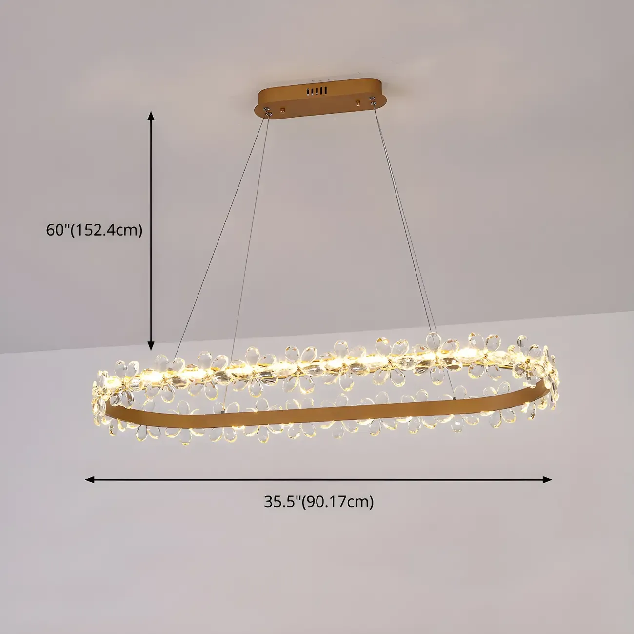 Exquisite Modern Crystal Flower Pendant Light Image - 6