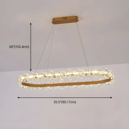 Exquisite Modern Crystal Flower Pendant Light Image - 6