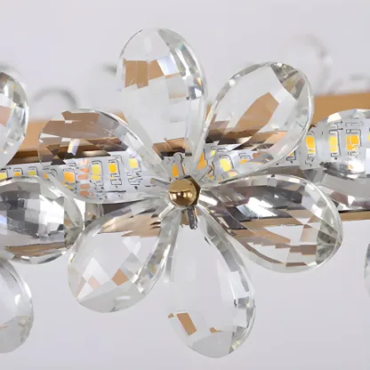 Exquisite Modern Crystal Flower Pendant Light Image - 8