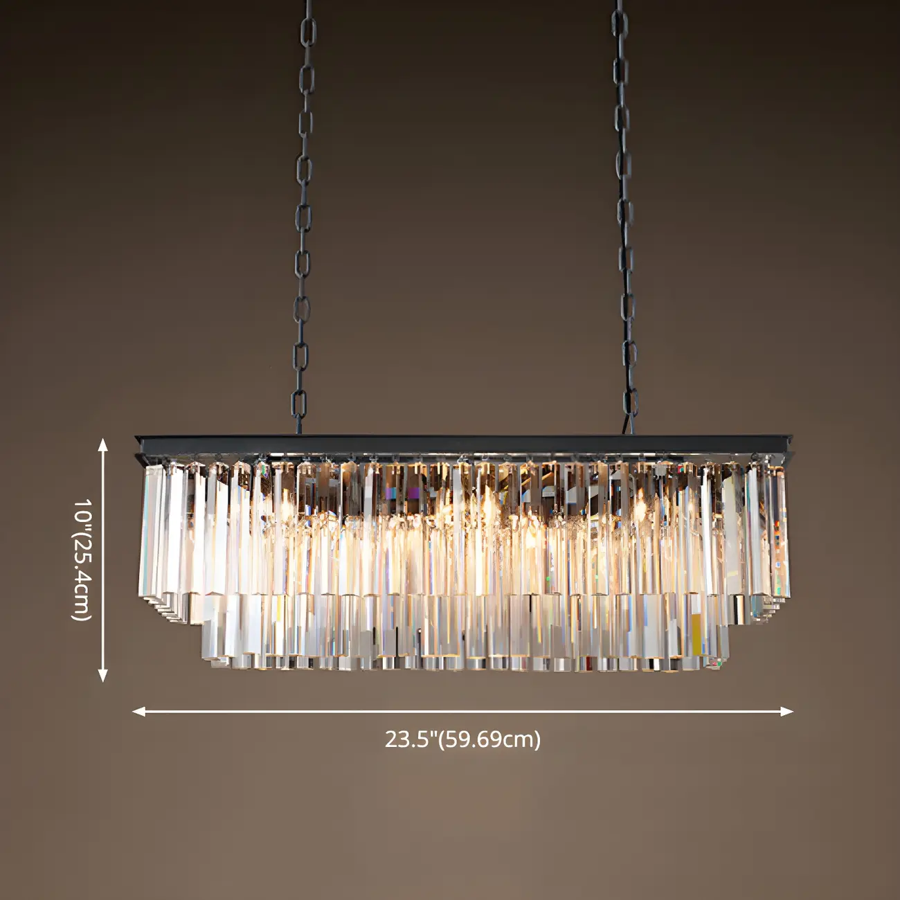 Modern Crystal Amber Linear Island Pendant Light for Kitchen Image - 7 | homeyfad