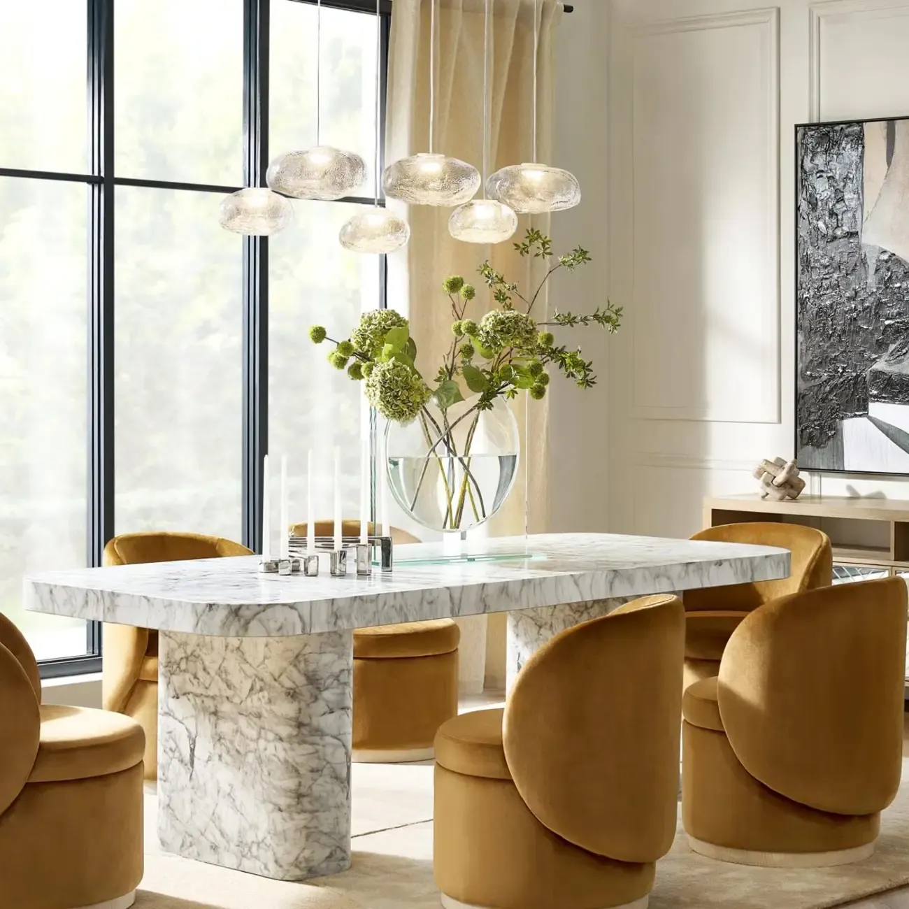 Modern Art LED Glass Island Chandelier Image - 2