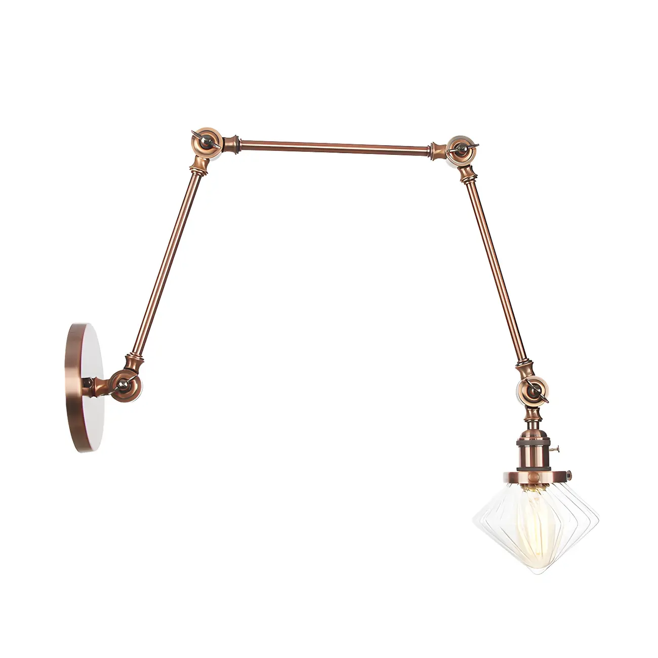Vintage Industrial Wall Sconce with Adjustable Glass Shade | homeyfad