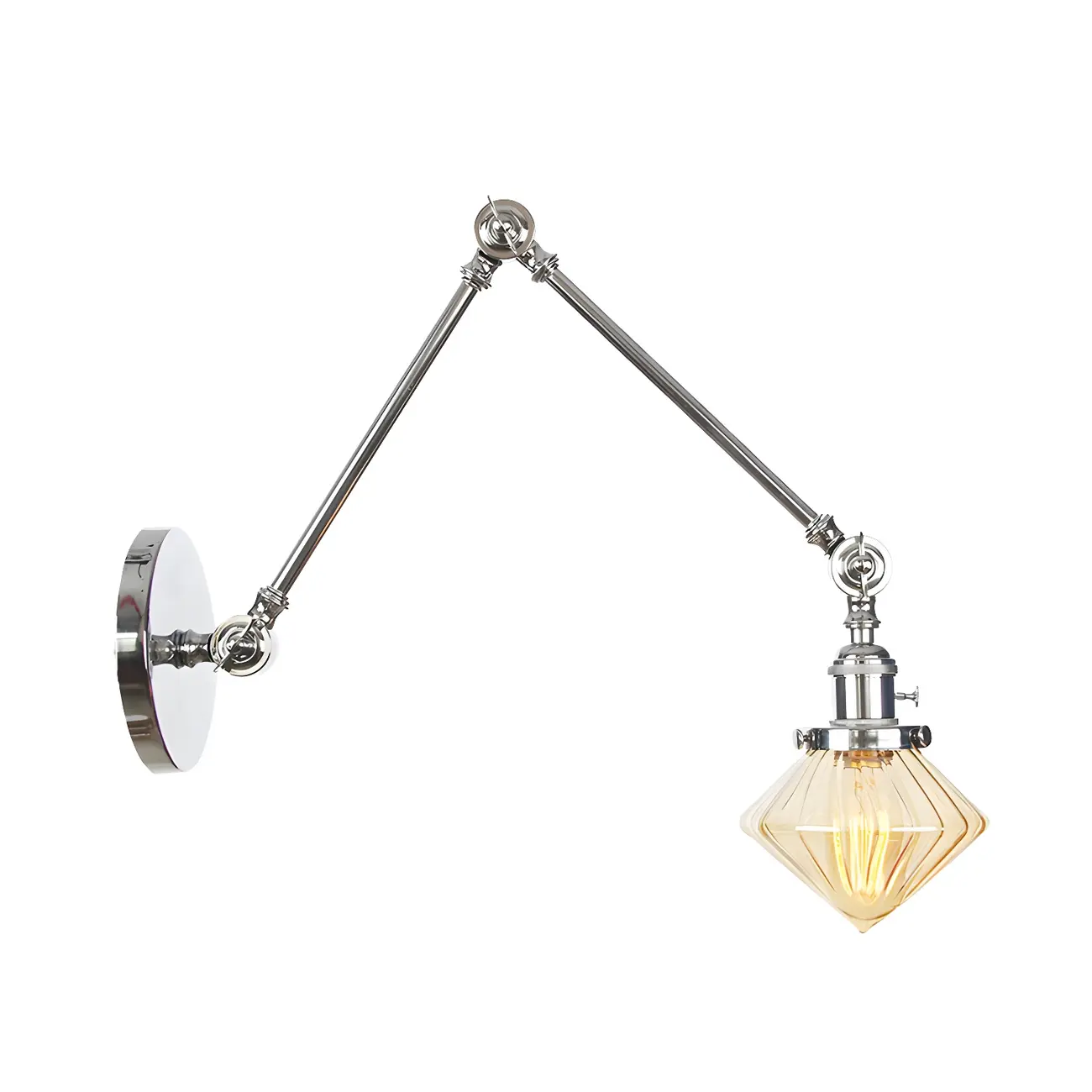 Vintage Industrial Wall Sconce with Adjustable Glass Shade | homeyfad