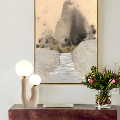 Pink Resin Cactus Globe Glass Table Lamp Image - 7