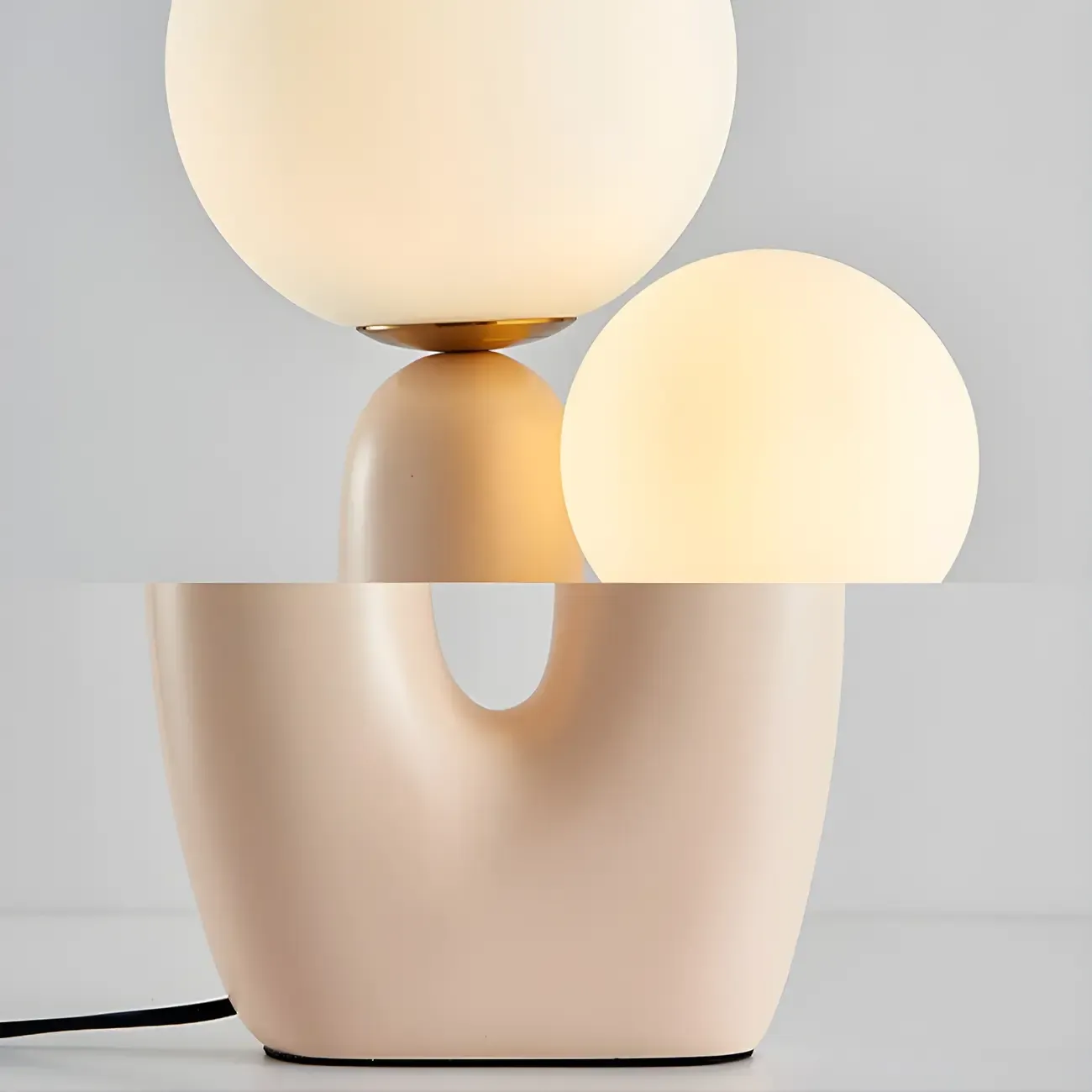 Pink Resin Cactus Globe Glass Table Lamp Image - 12