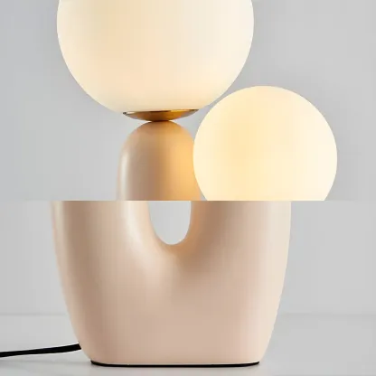 Pink Resin Cactus Globe Glass Table Lamp Image - 12