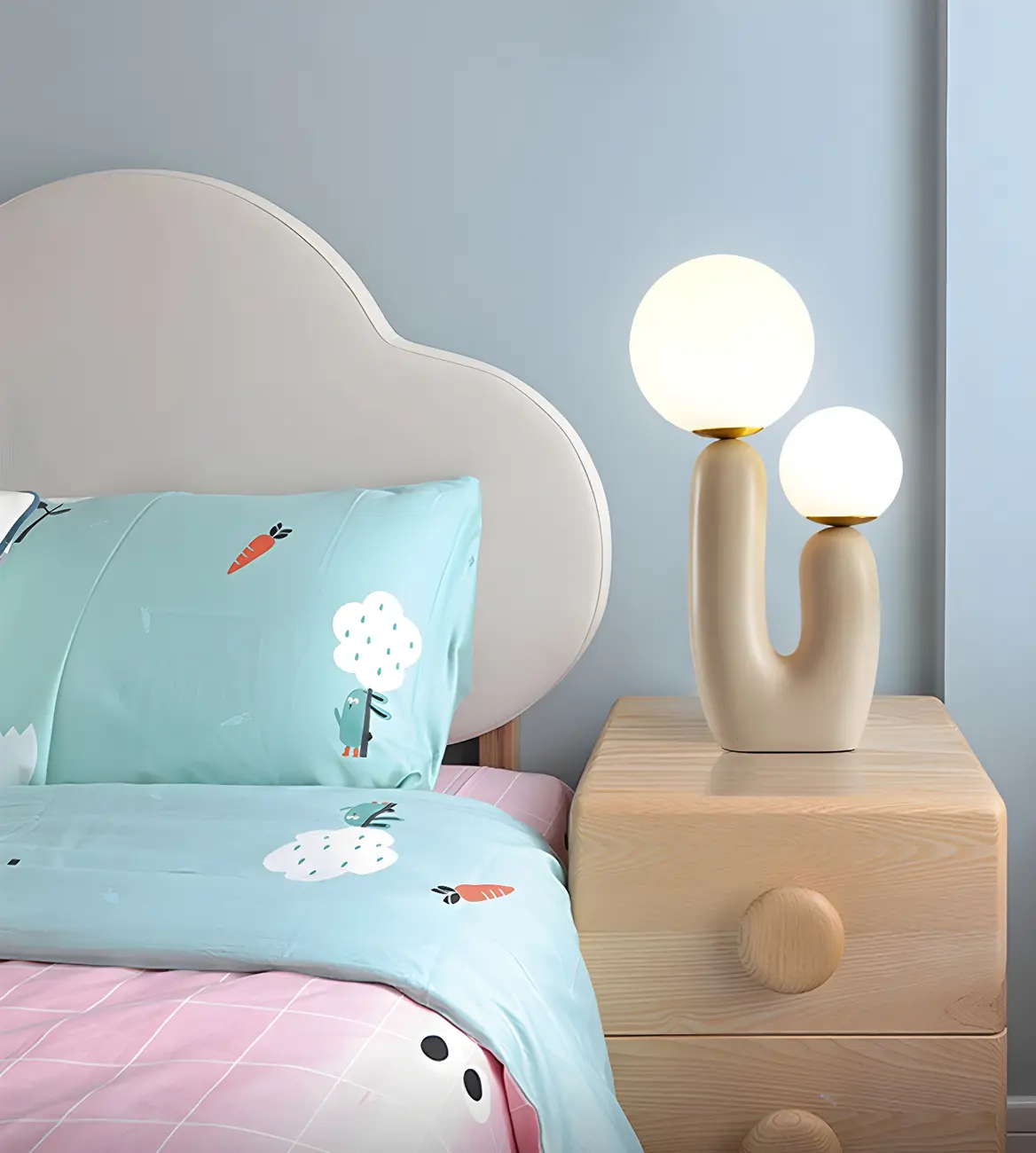 Pink Resin Cactus Globe Glass Table Lamp Image - 4 | homeyfad