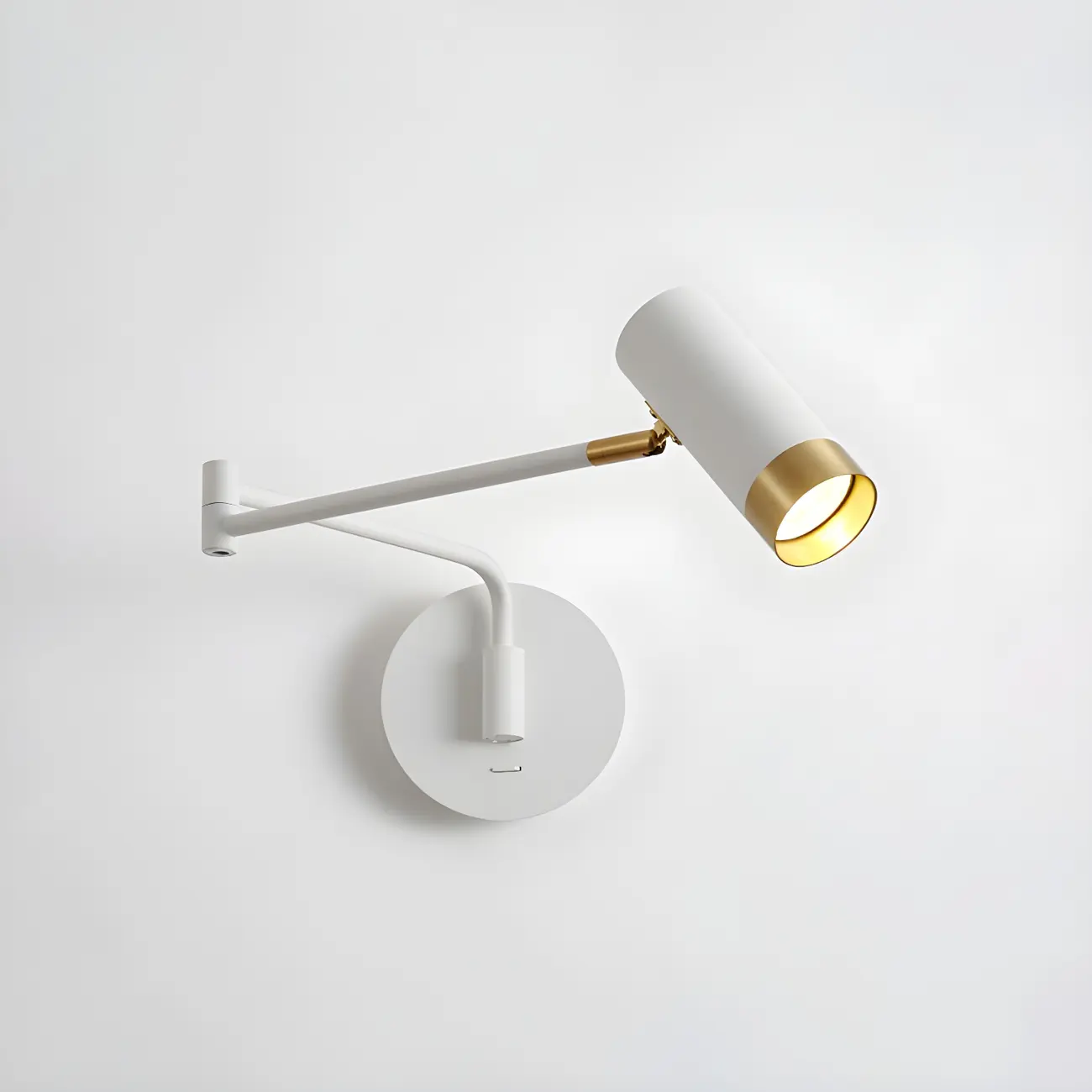 Modern Metal White Black Adjustable Swing Arm Wall Light Image - 8 | homeyfad