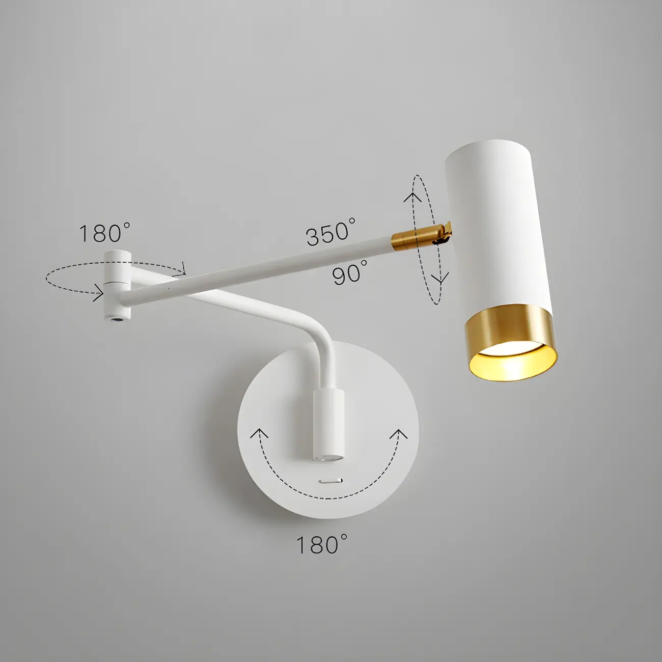 Modern Metal White Black Adjustable Swing Arm Wall Light Image - 12 | homeyfad