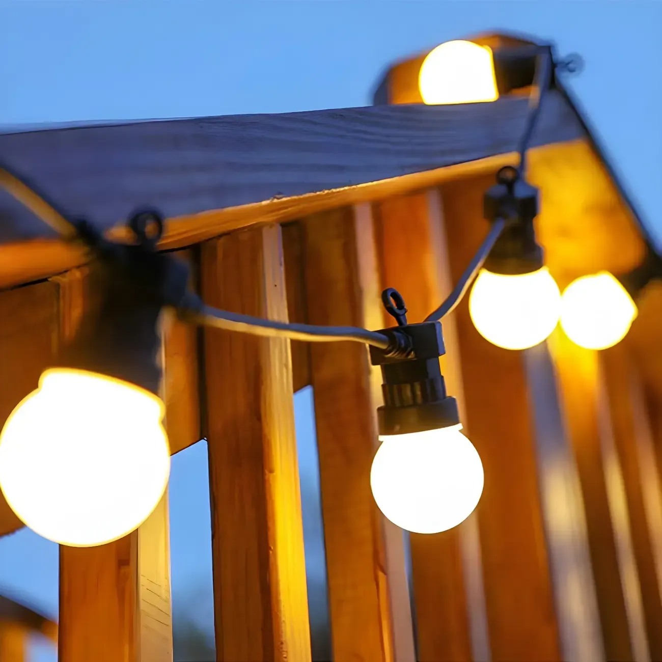 Modern Black Cord Warm LED String Light Image - 1