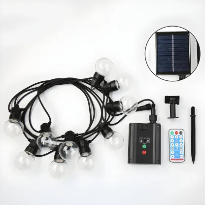 Modern Black Cord Warm LED String Light Image - 9