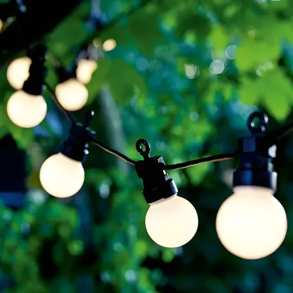Modern Black Cord Warm LED String Light Image - 2