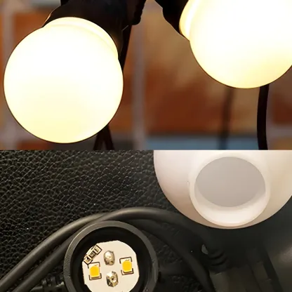 Modern Black Cord Warm LED String Light Image - 8