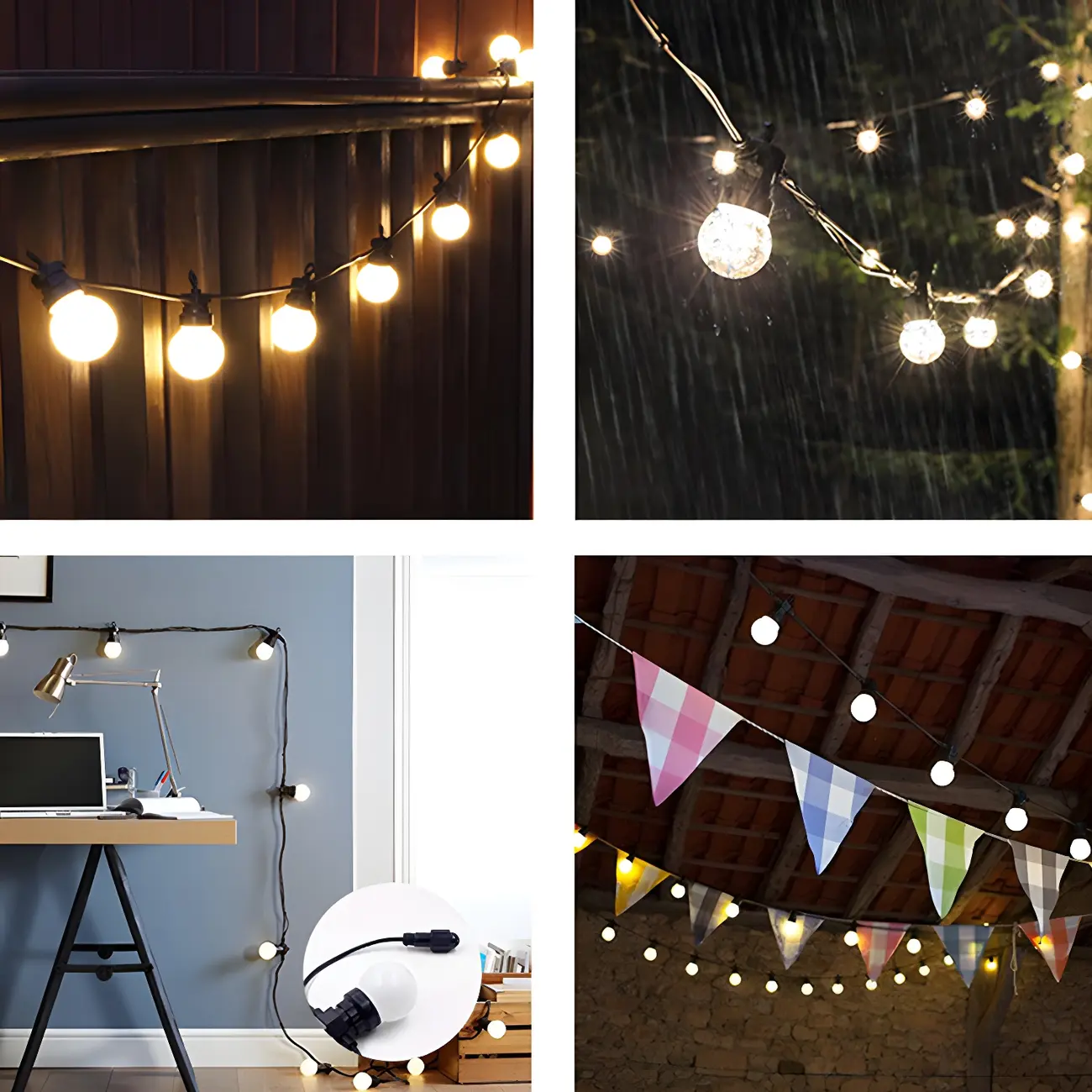 Modern Black Cord Warm LED String Light Image - 4 | homeyfad
