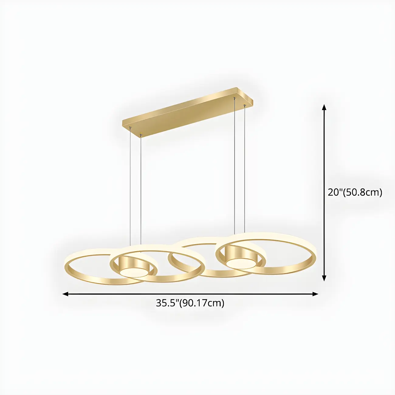 Modern Gold LED Linear Island Pendant Kitchen Light  Image - 11 | homeyfad