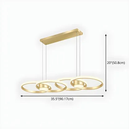 Modern Gold LED Linear Island Pendant Kitchen Light  Image - 11