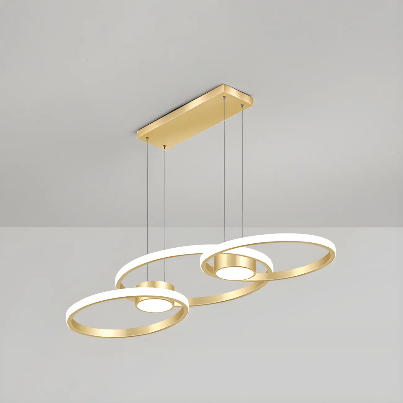 Modern Gold LED Linear Island Pendant Kitchen Light  Image - 12 | homeyfad