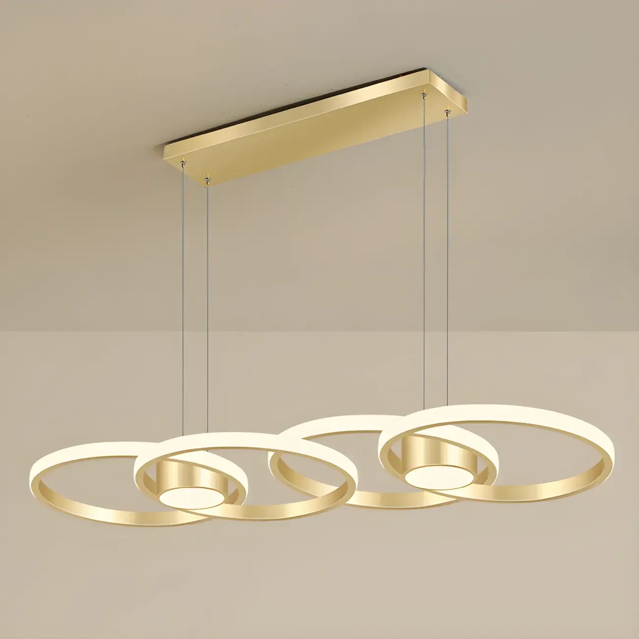 Modern Gold LED Linear Island Pendant Kitchen Light  Image - 14