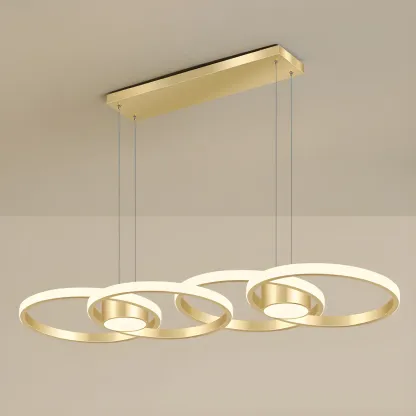Modern Gold LED Linear Island Pendant Kitchen Light  Image - 14