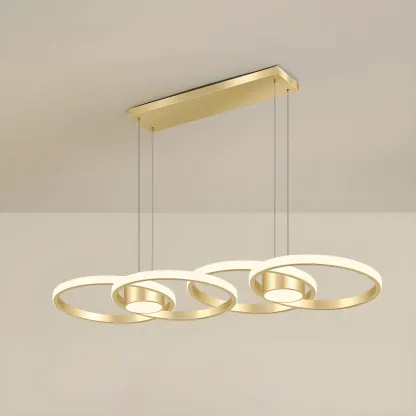 Modern Gold LED Linear Island Pendant Kitchen Light  Image - 20