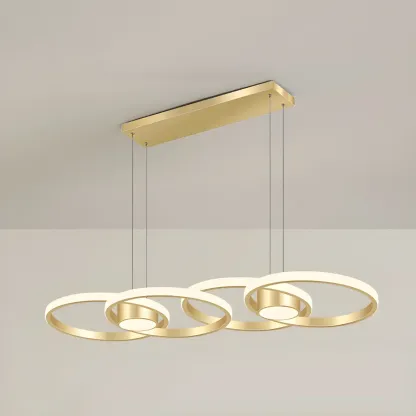 Modern Gold LED Linear Island Pendant Kitchen Light  Image - 21